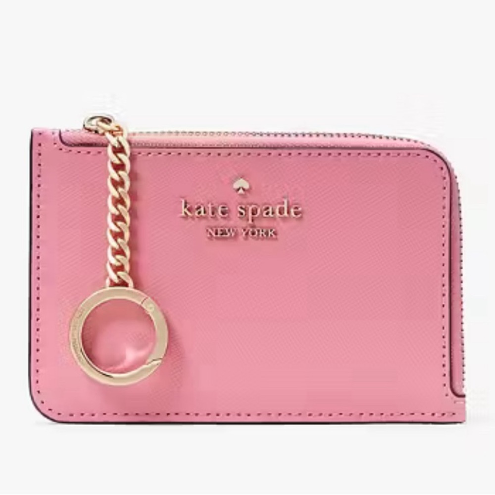🆕 Madison Medium L-zip Card Holder in Blossom pink  🌸